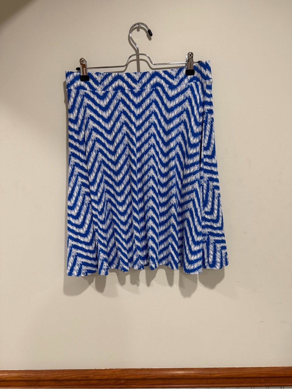 New York & Company Blue Chevron A-Line Women's Skirt